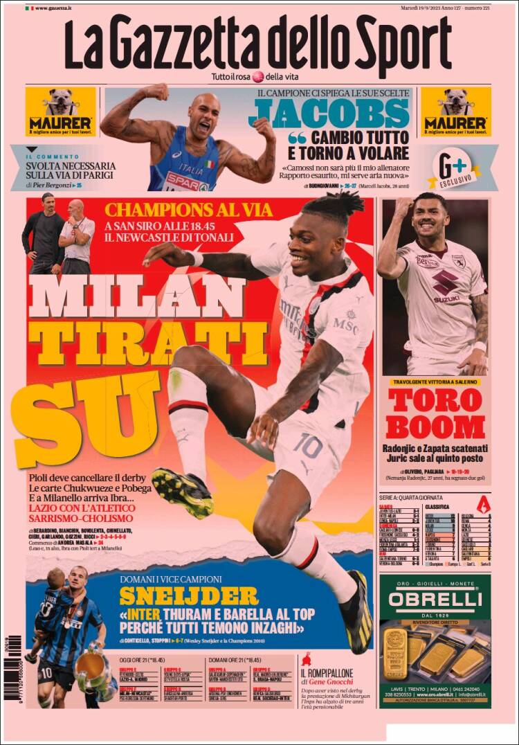 Portada de La Gazzetta dello Sport (Italy)