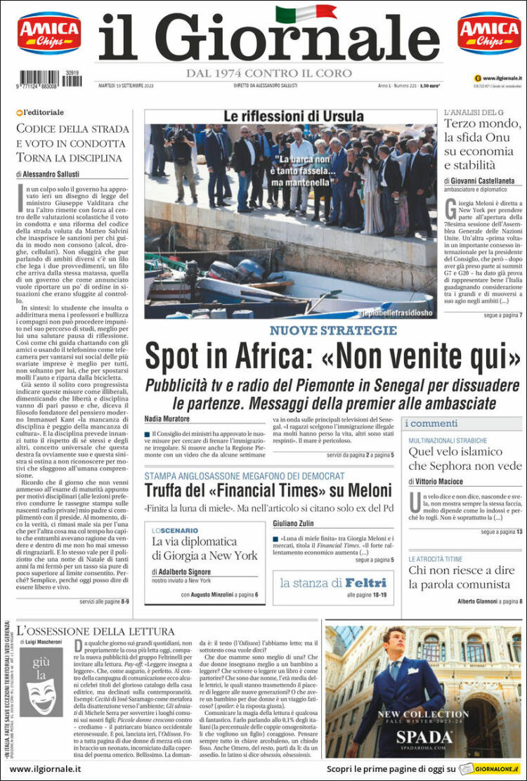 Portada de il Giornale (Italy)