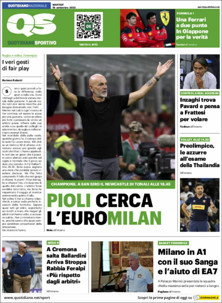 Portada de Quotidiano Sportivo (Italy)