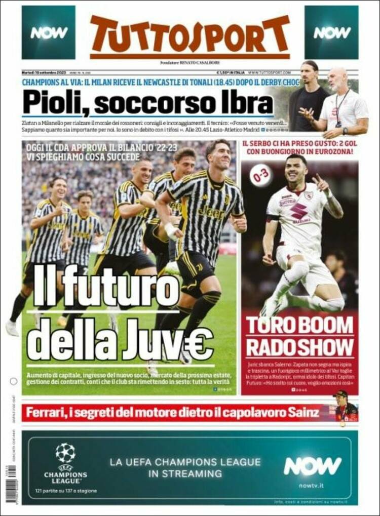 Portada de Tuttosport (Italy)