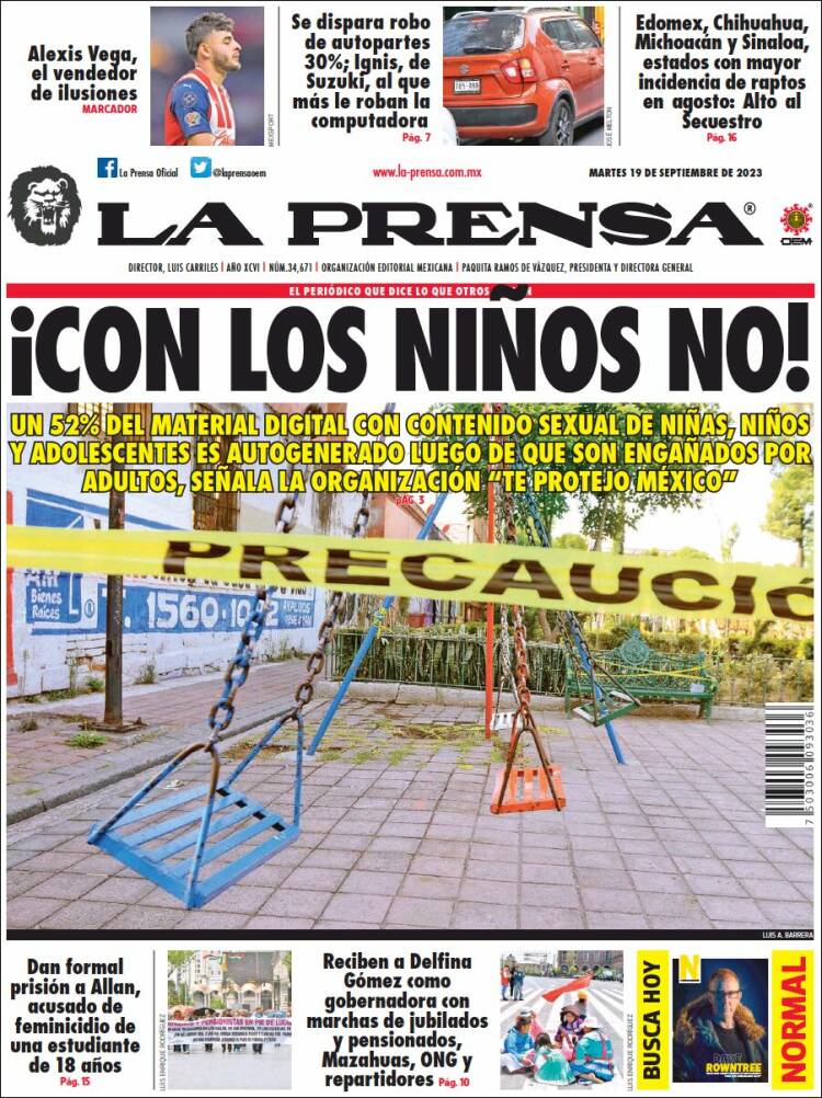 Portada de La Prensa (Mexico)