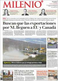 Portada de Milenio de Monterrey (Mexico)