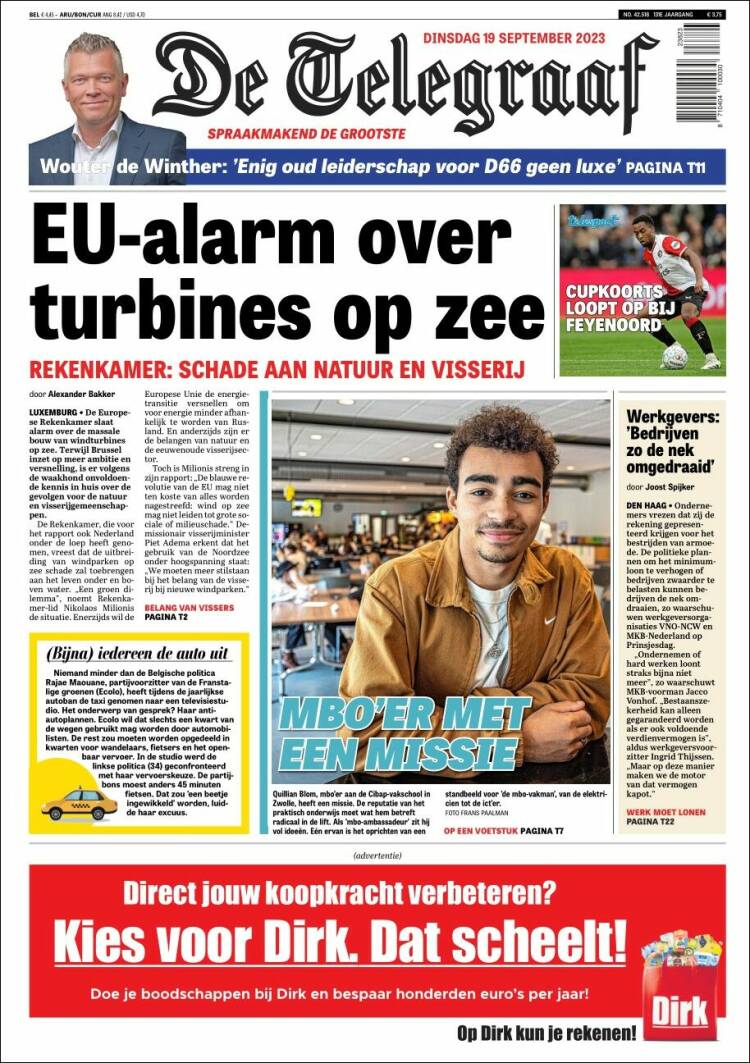 Portada de De Telegraaf (Netherlands)