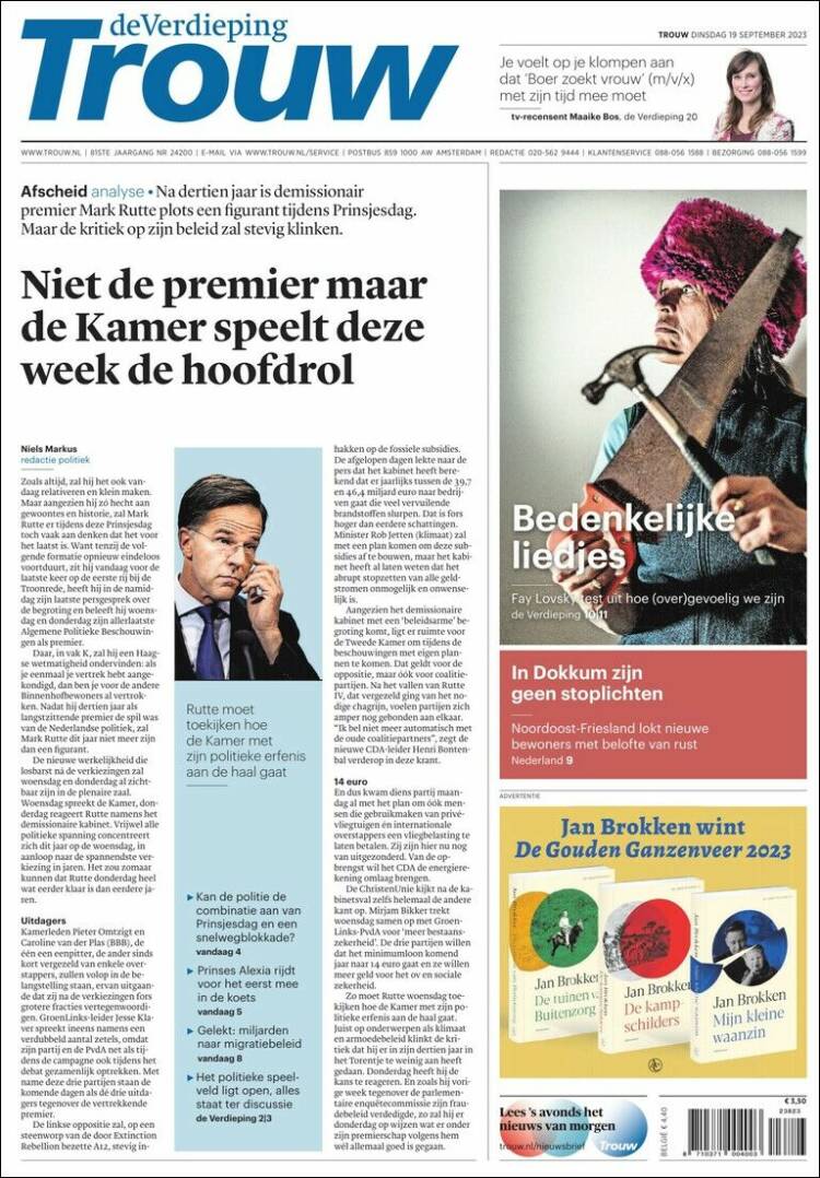 Portada de Trouw (Netherlands)