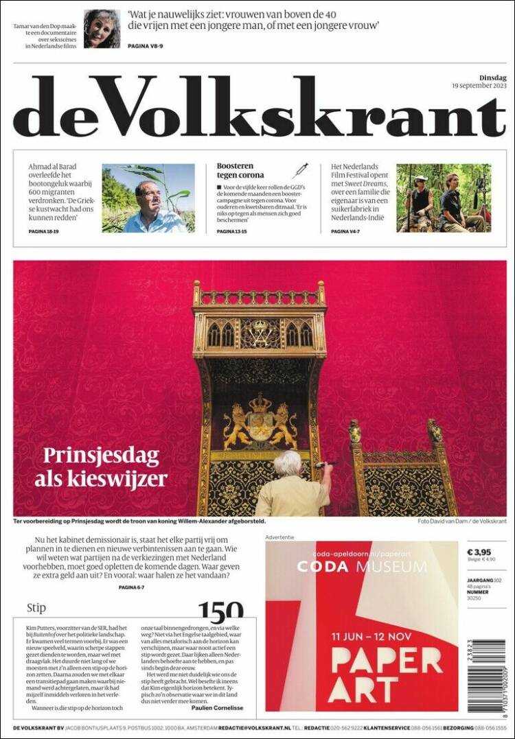 Portada de De Volkskrant (Netherlands)