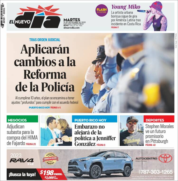 Portada de El Nuevo Día (Puerto Rico)