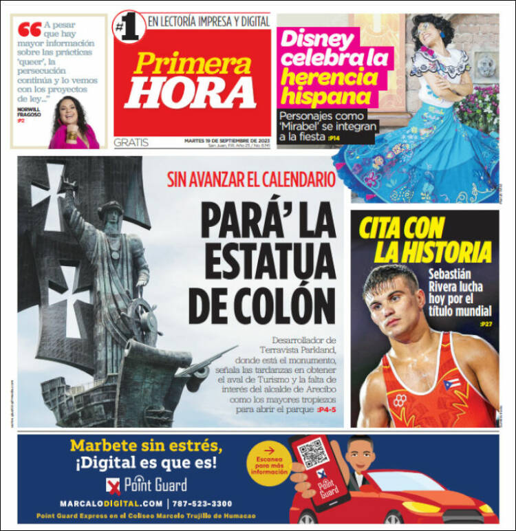 Portada de Primera Hora (Puerto Rico)