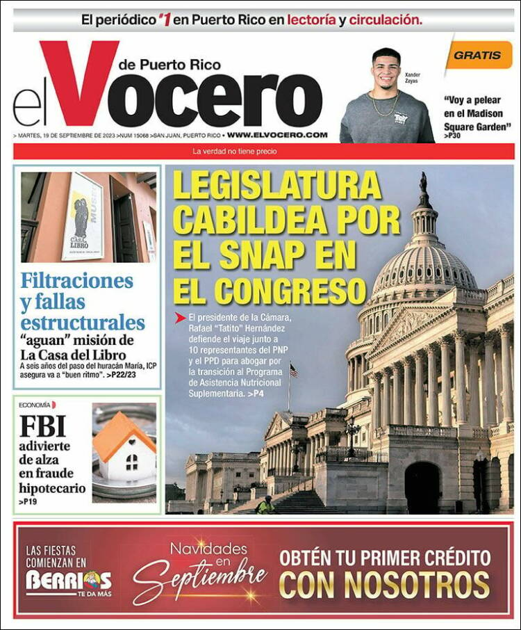 Portada de Vocero (Puerto Rico)