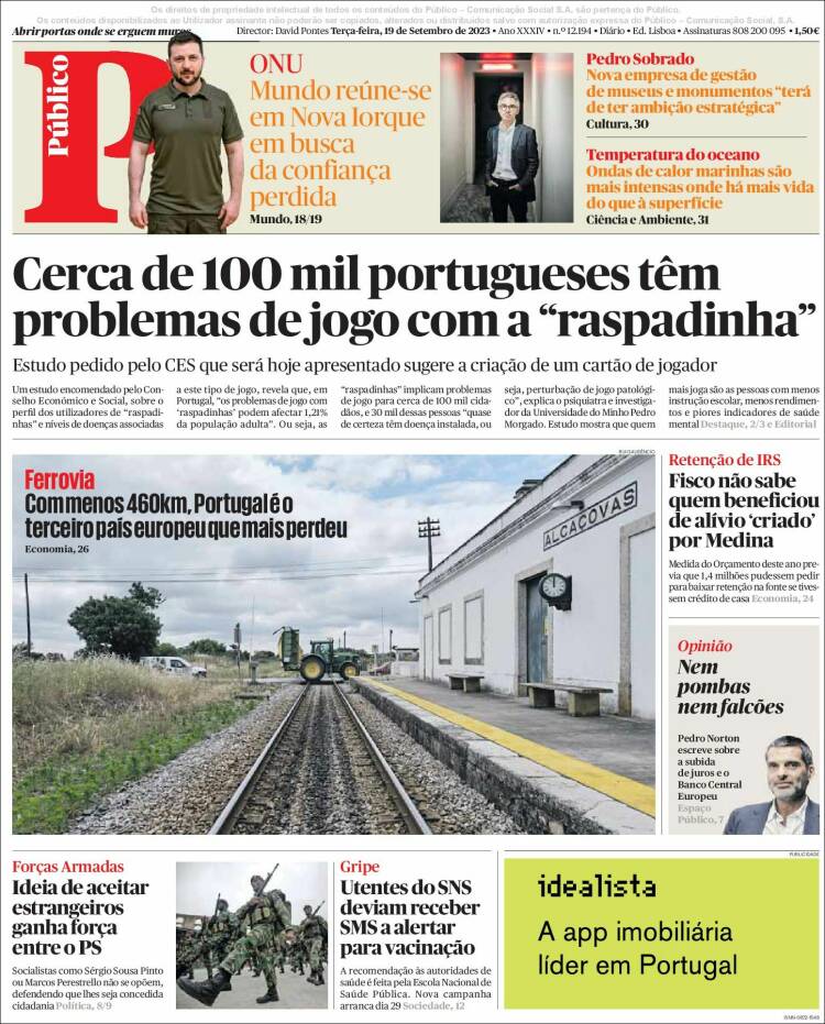 Portada de Público (Portugal)