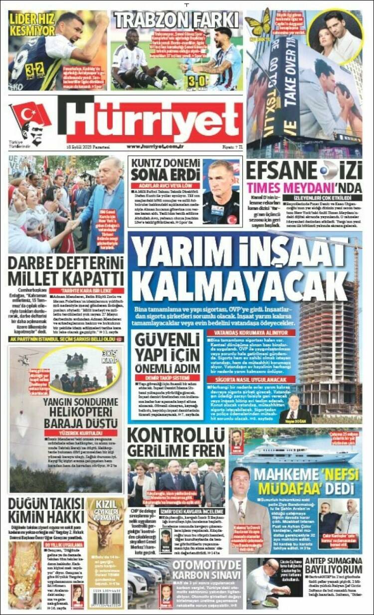 Portada de Hürriyet (Turkey)