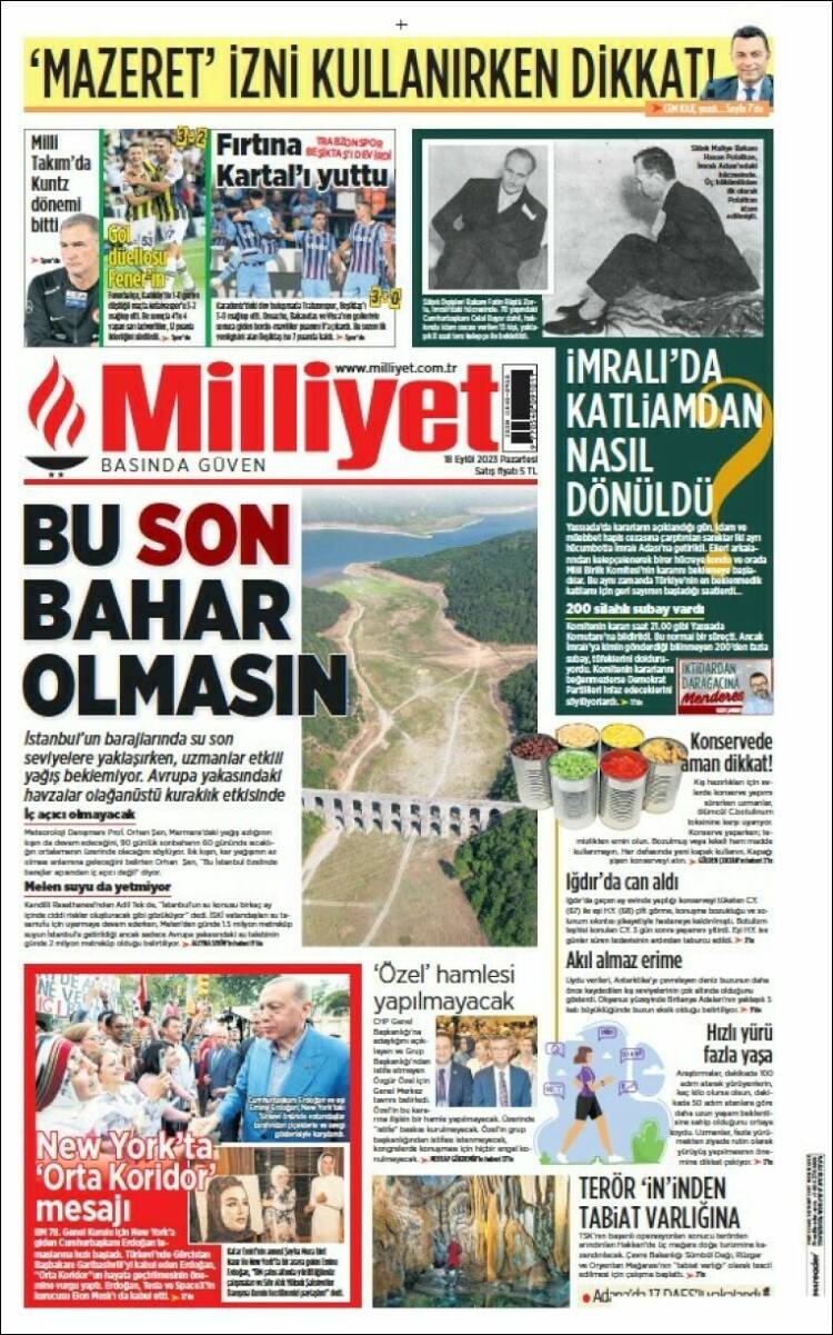 Portada de Milliyet (Turkey)