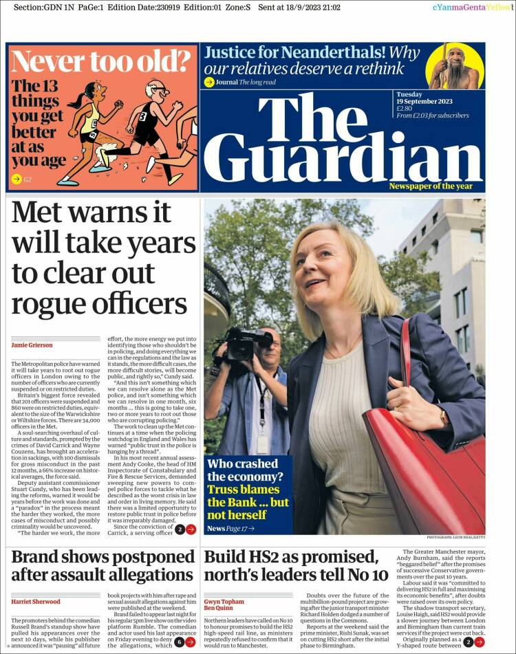 Portada de The Guardian (United Kingdom)