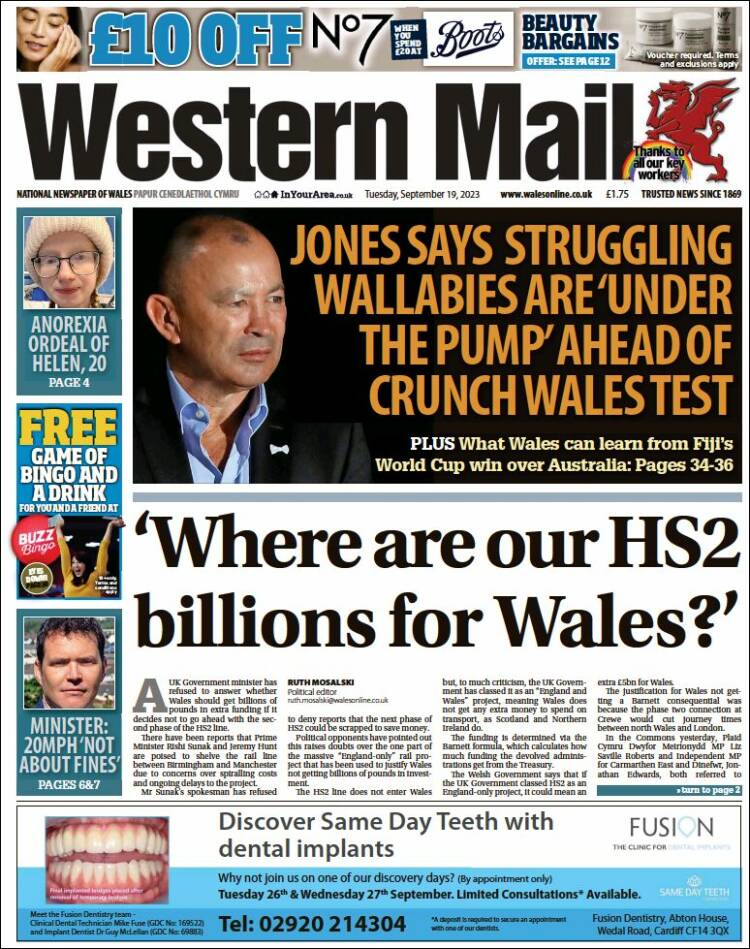 Portada de Western Mail (United Kingdom)