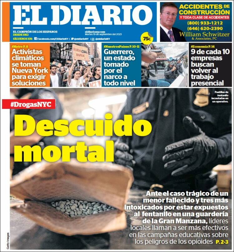 Portada de El Diario NY (USA)