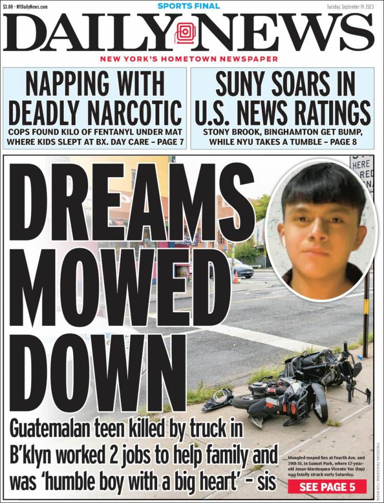 Portada de Daily News - New York (USA)