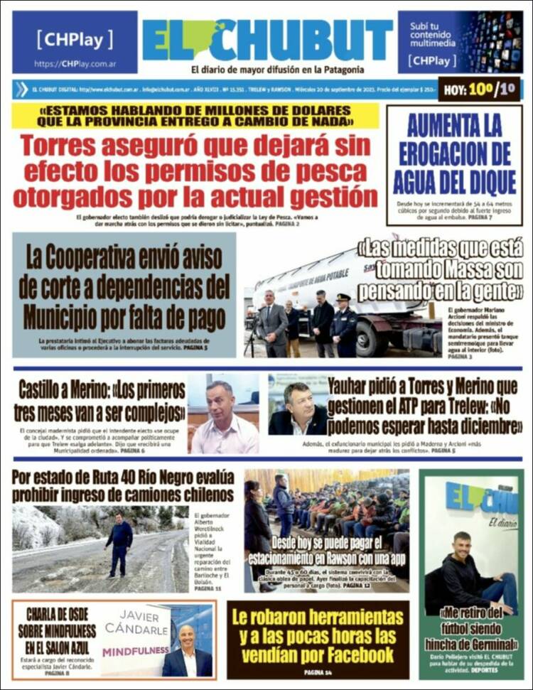 Portada de El Chubut (Argentina)