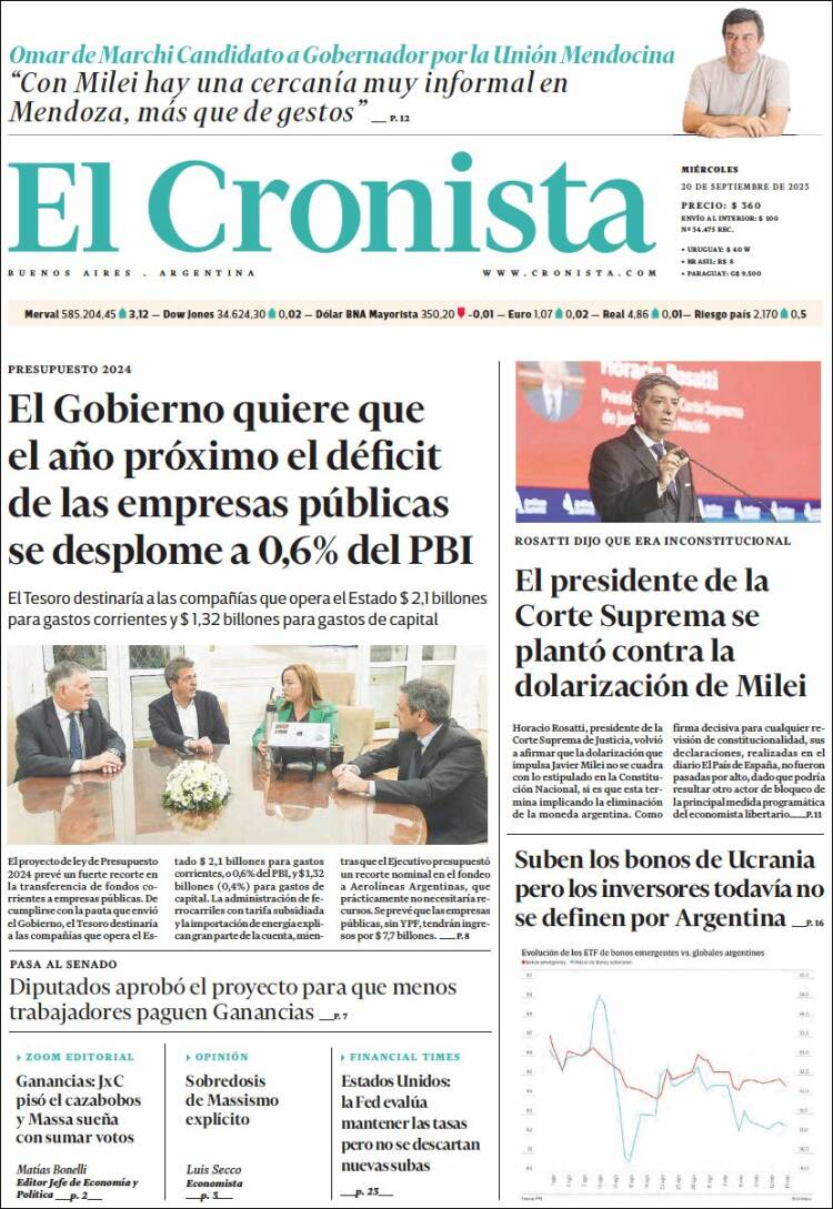 Portada de El Cronista Comercial (Argentina)