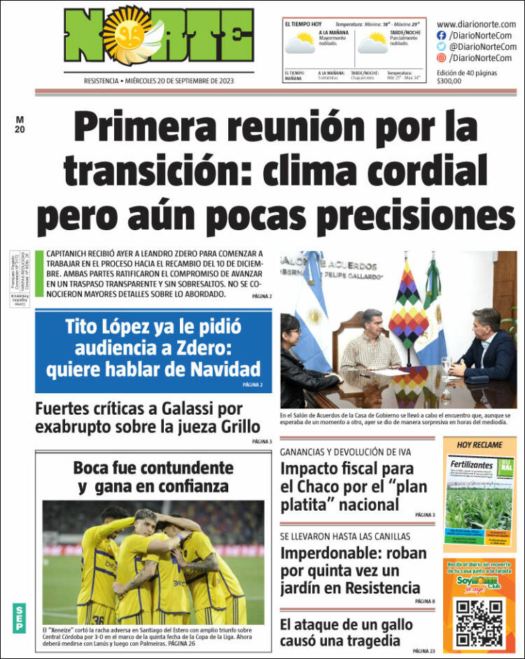 Portada de Diario Norte (Argentina)