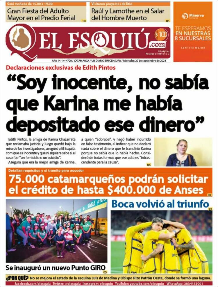 Portada de El Esquiu (Argentina)