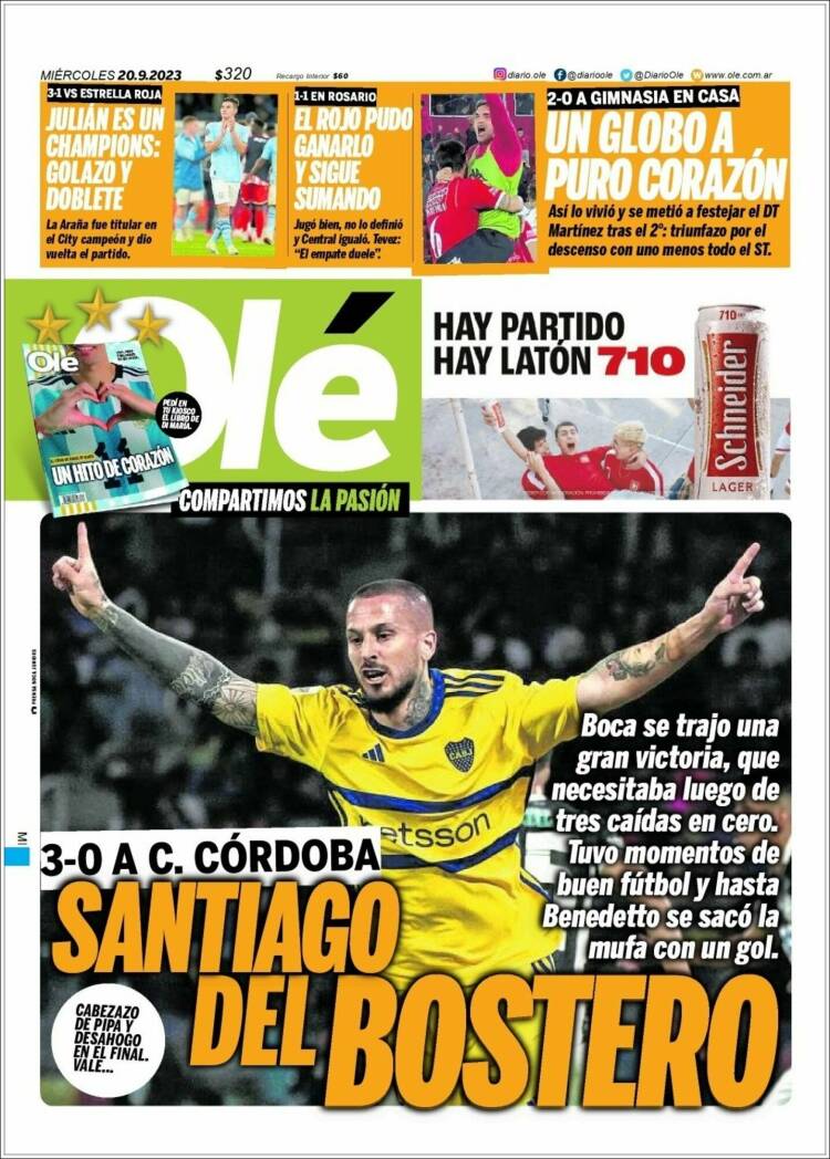 Portada de Olé (Argentina)