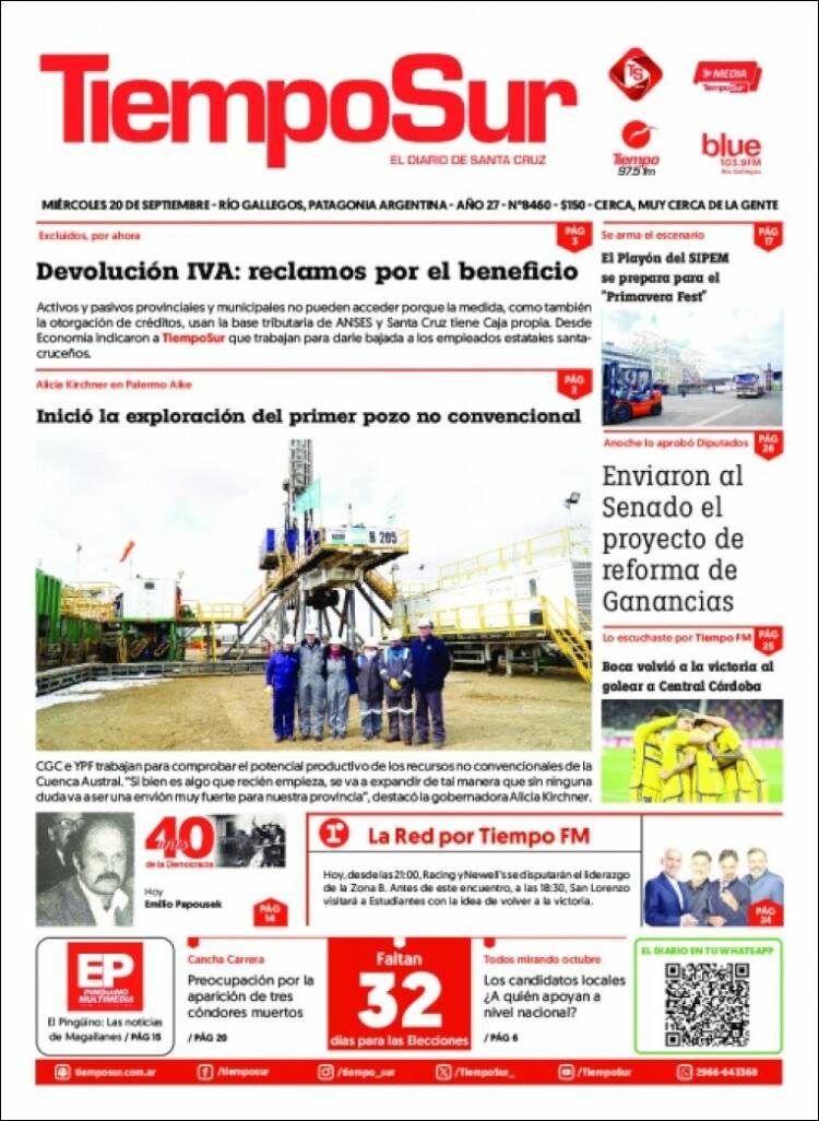 Portada de Tiempo Sur (Argentina)