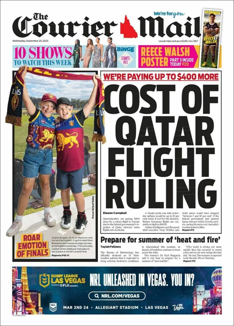 Portada de The Courier-Mail (Australia)