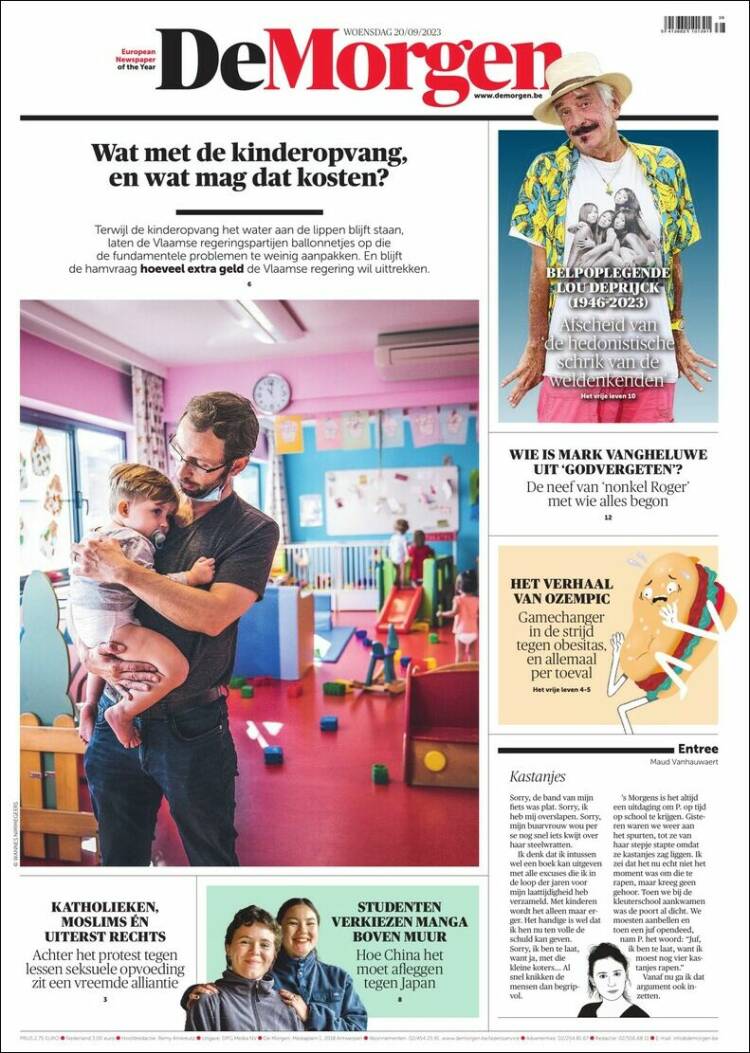 Portada de De Morgen (B&eacute;lgica)