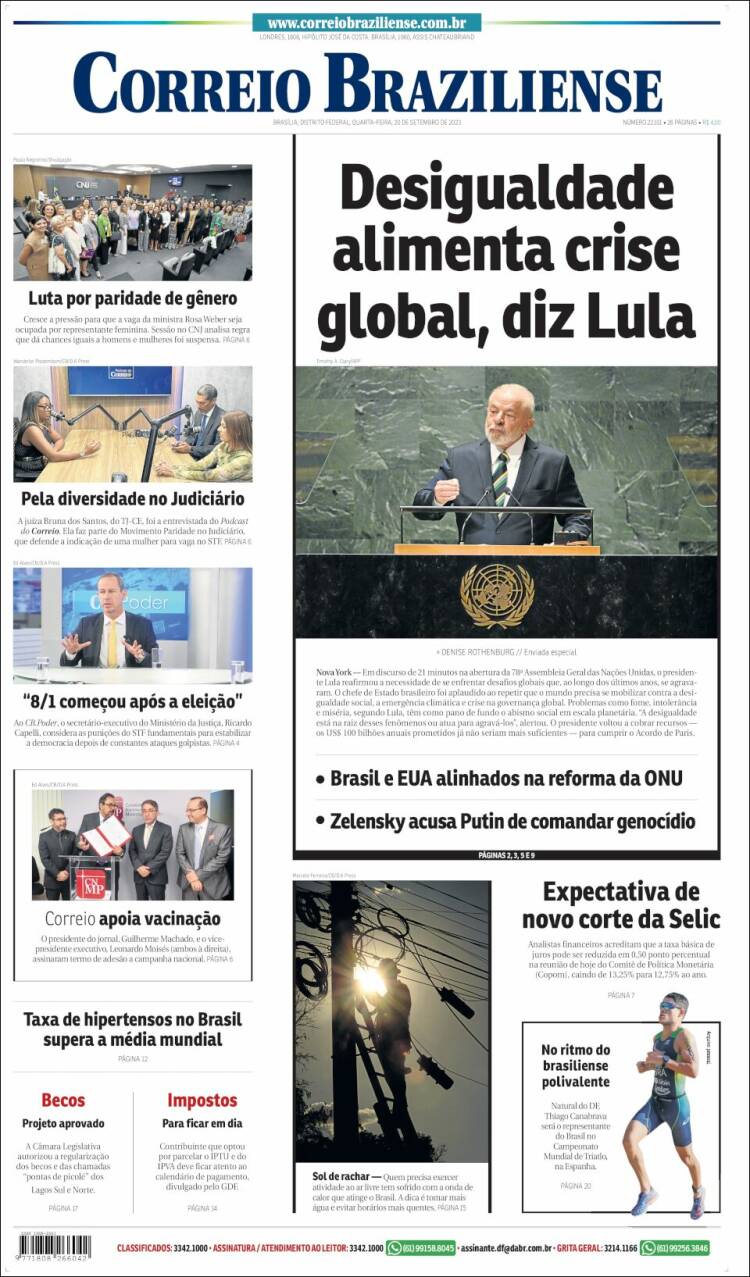 Portada de Correio Braziliense (Brasil)