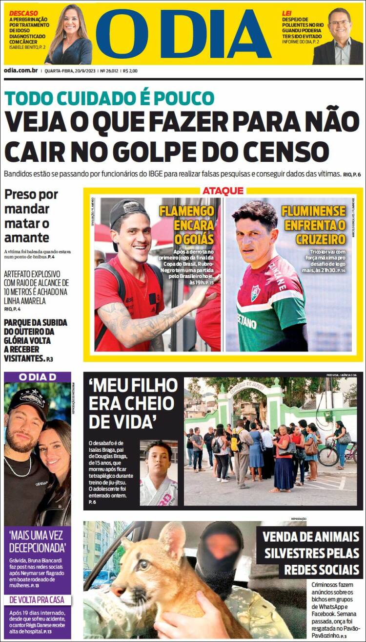 Portada de O Dia (Brasil)