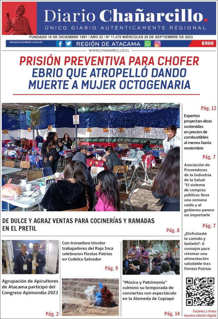 Portada de Diario Chañarcillo (Chile)