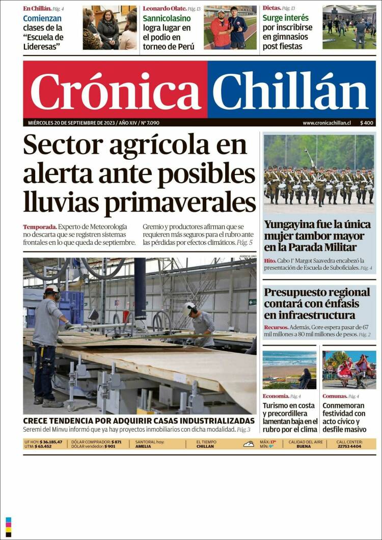 Portada de Crónica Chillán (Chile)