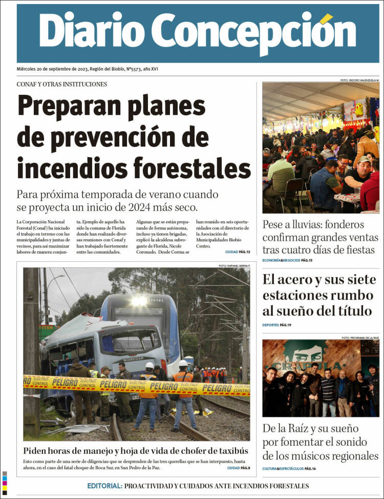 Portada de Diario de Concepción (Chile)
