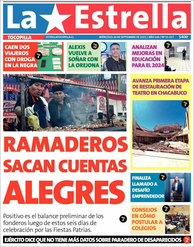 Portada de La Estrella de Tocopilla (Chile)