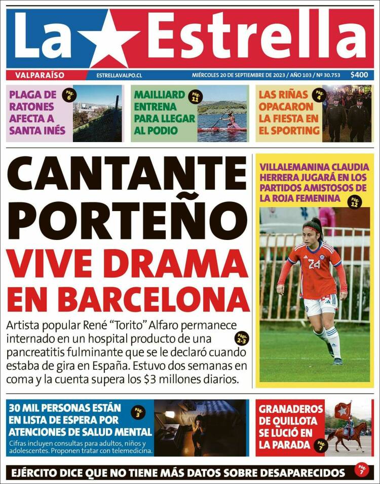 Portada de Estrella de Valparaiso (Chile)