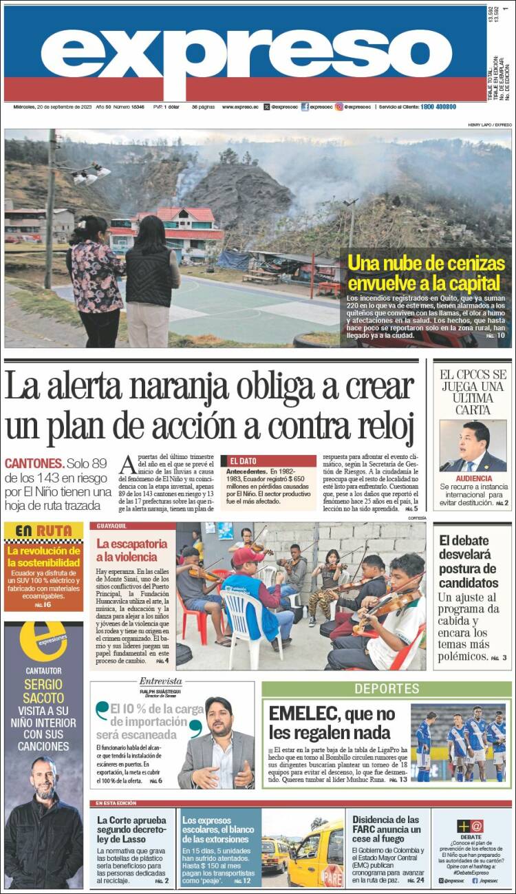 Portada de Expreso (Ecuador)