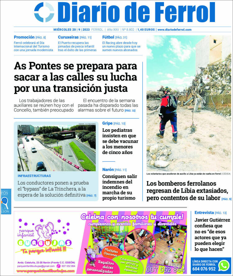 Portada de Diario de Ferrol (España)