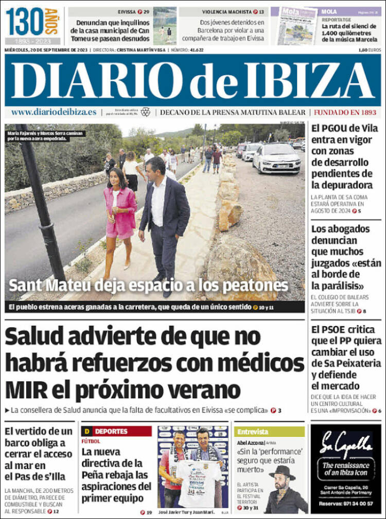 Portada de Diario de Ibiza (España)