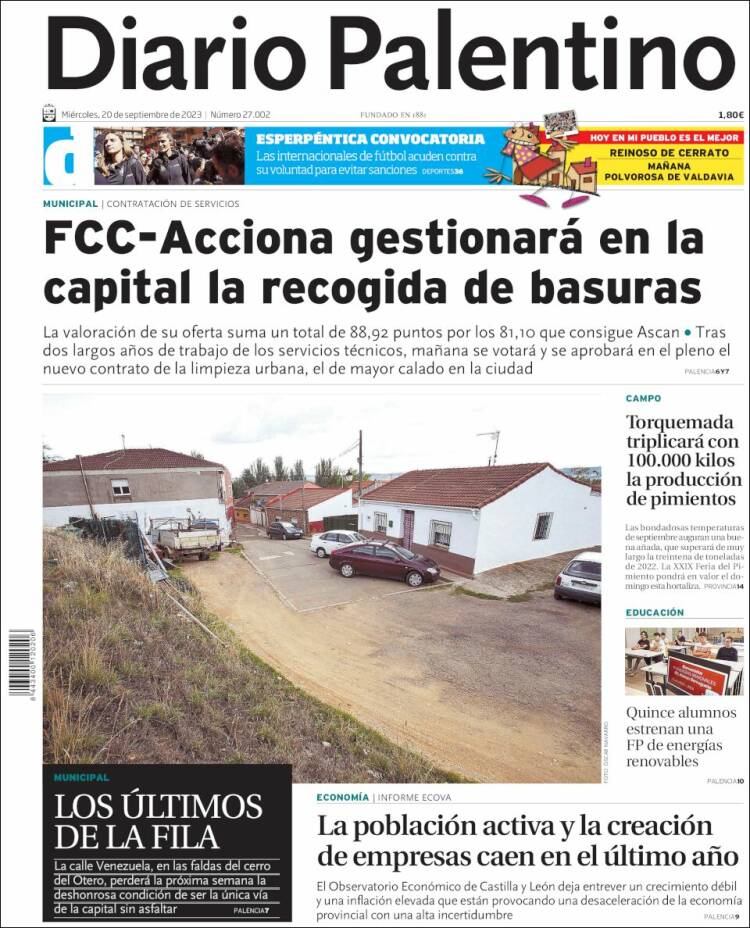 Portada de Diario Palentino (España)