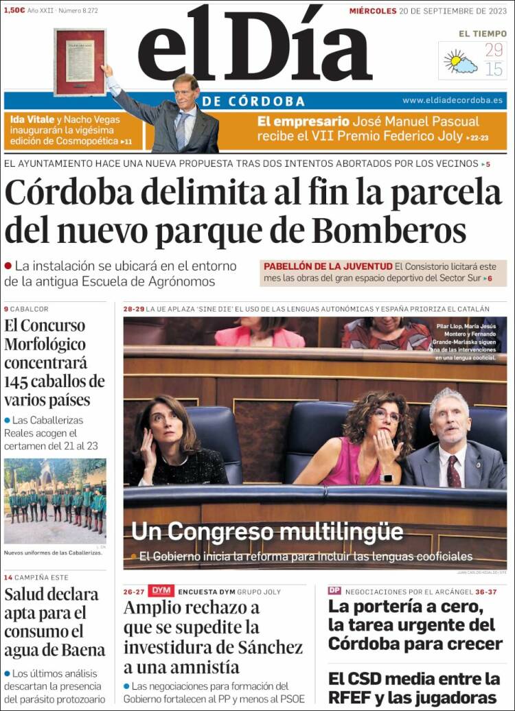 Portada de El Día de Córdoba (España)