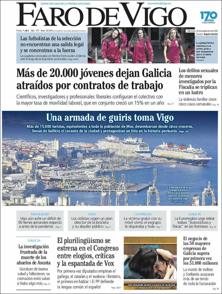 Portada de Faro de Vigo (España)