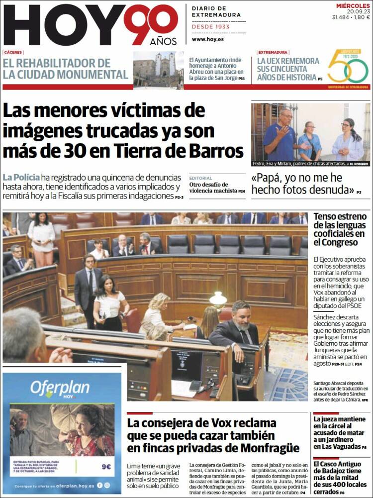 Portada de Hoy - Caceres (España)