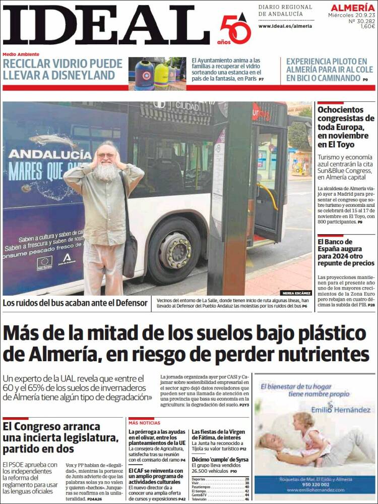 Portada de Ideal Almeria (España)