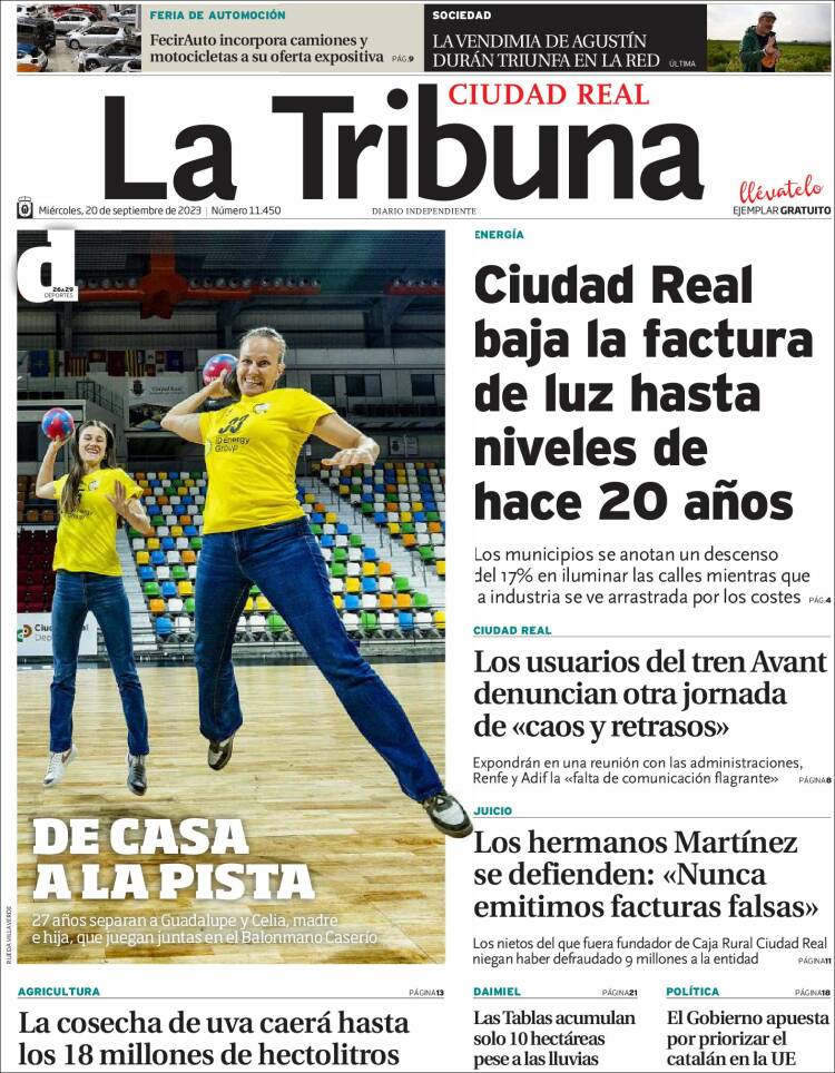 Portada de La Tribuna de Ciudad Real (España)
