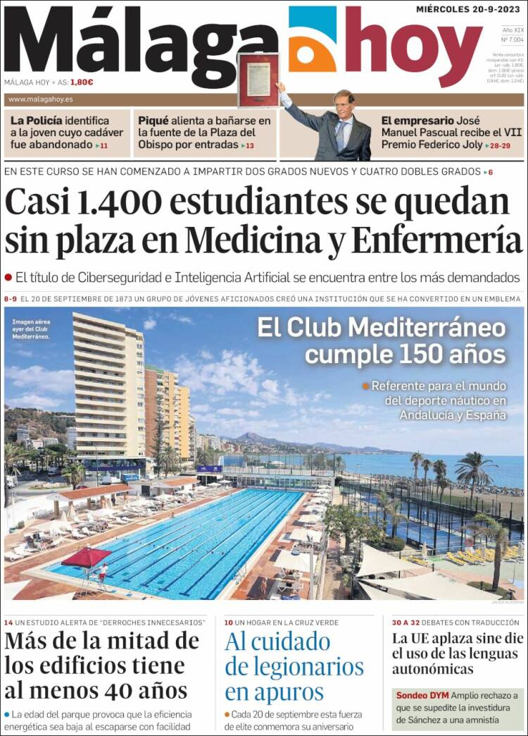 Portada de Málaga Hoy (España)