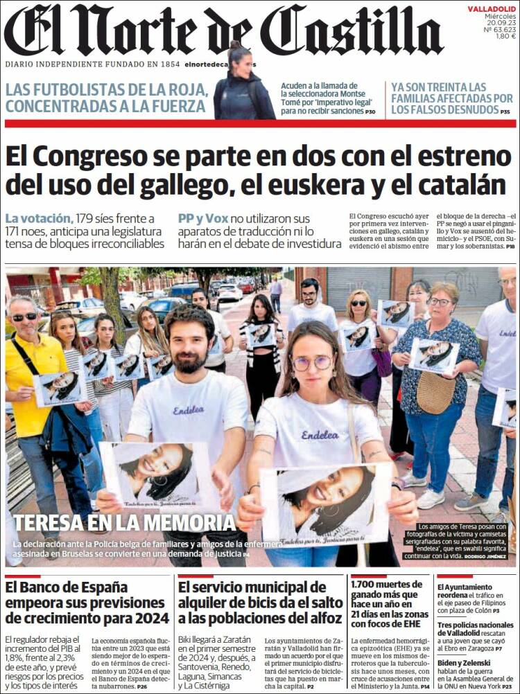 Portada de Norte de Castilla - Valladolid (España)