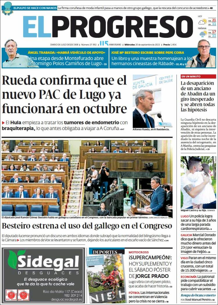 Portada de El Progreso (España)