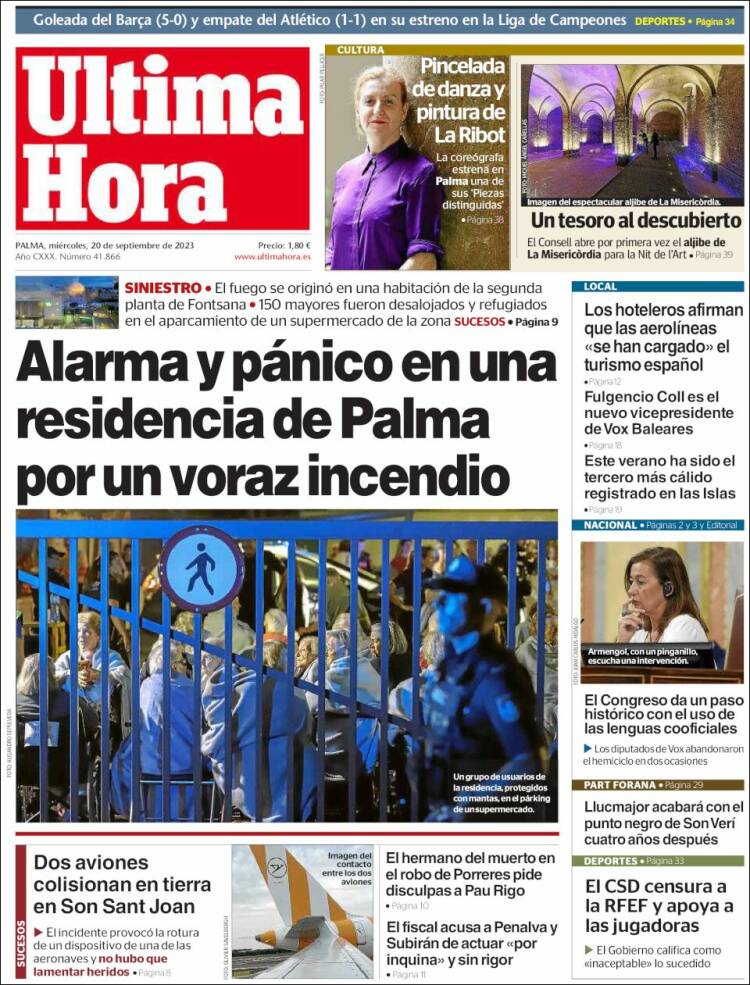 Portada de Última Hora (España)