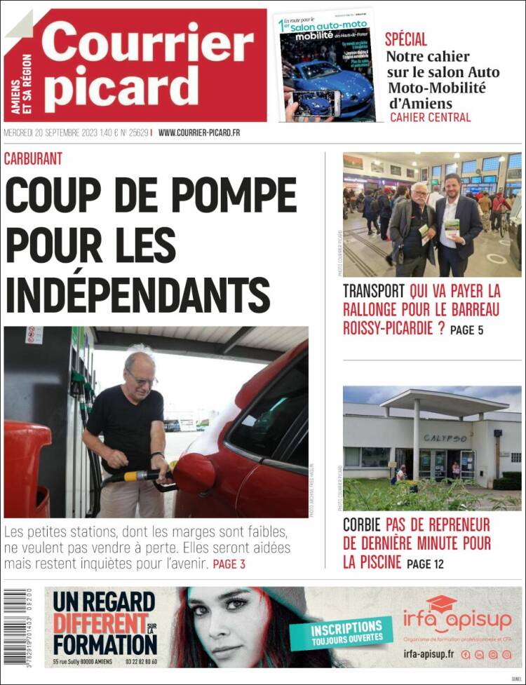 Portada de Courrier Picard (Francia)