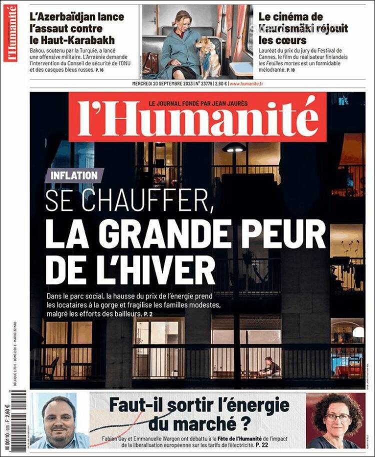 Portada de l'Humanite (Francia)