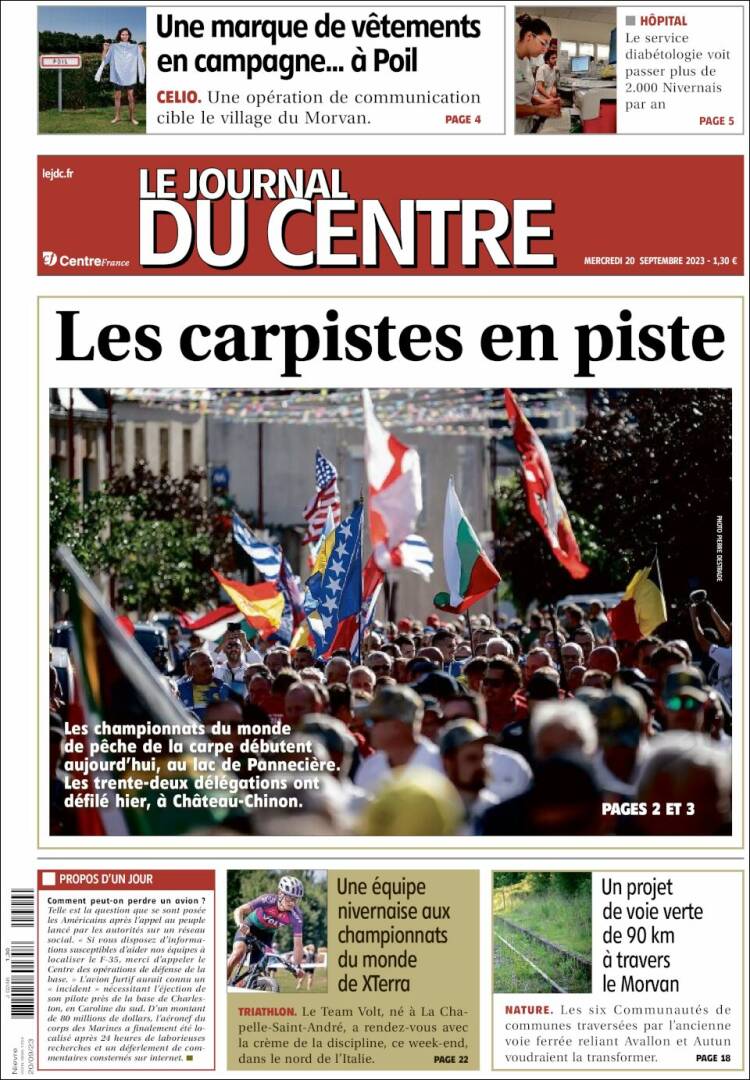 Portada de Le Journal du Centre (Francia)